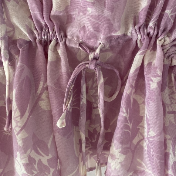 New Dusty lavender & white beach coverup with drawstring-smoke free home - Picture 2 of 5